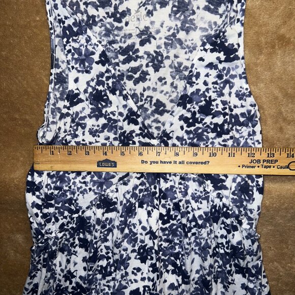 Aerie Small Floral V-Neck Tank‎ Top Blue White C03 - Picture 4 of 6